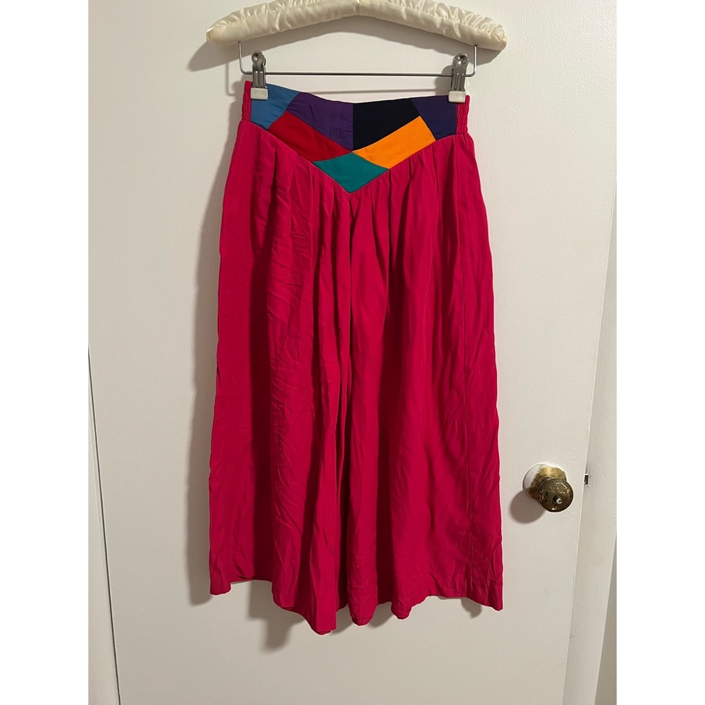 Vintage Flowy Colorblock Capri Pants - Size 4